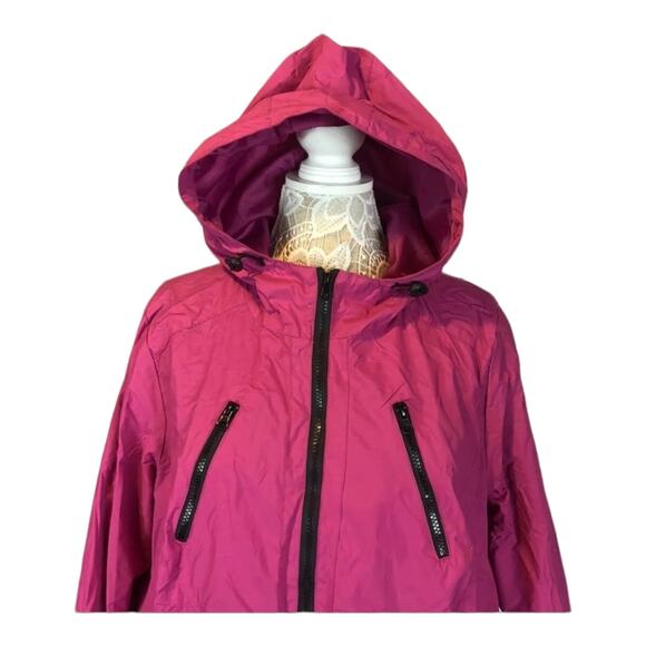 Woman within hooded pink trench rain coat size 18-20 - Picture 4 of 13